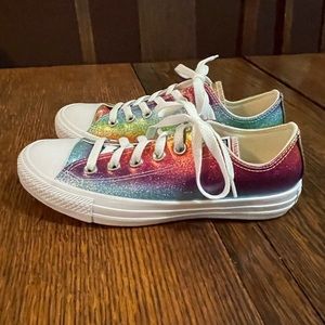 NEW Converse Unisex Chuck Taylor All Star Core Ox Rainbow Glitter Low Top